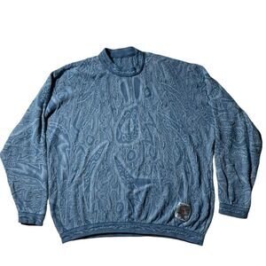 Vintage Coogi Rare Olympics 2000 Sydney Australia Blue Knit 3D Sweater Sz L